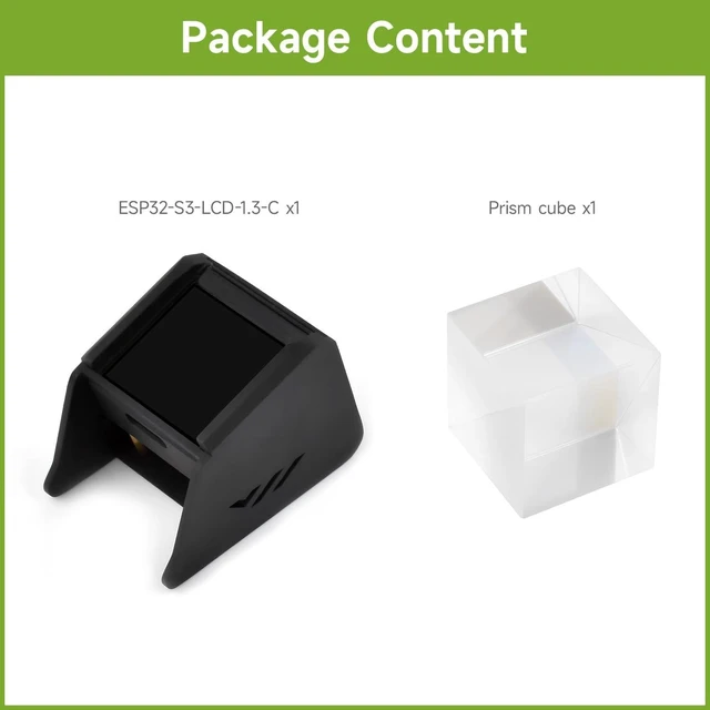 Alt view image 2 of 6 - Waveshare ESP32-S3 1.3inch Display Dev Board, 240x240 Pixels, ST7789V2 Driver, 6-axis IMU, 262K Colors, SPI Comm, 90° Hardware Rotation Support, with Plastic Case, with Plastic Case and Prism Cube