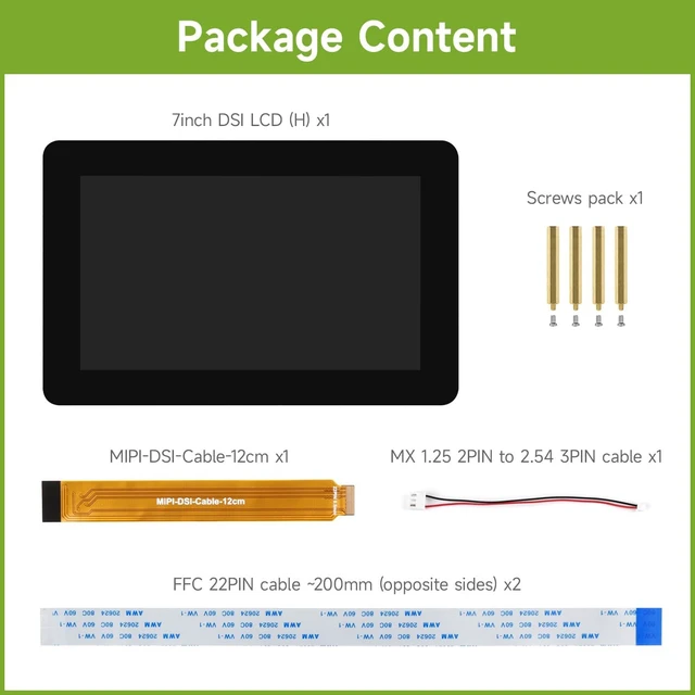 Alt view image 2 of 7 - Waveshare 7" DSI Capacitive Touch Display, Compatible with Raspberry Pi 5/4B/3B+/3A+, Supports ESP32-P4, RK3506, RK3576, 1280x720 IPS, Optical Bonding Toughened Glass, 10-Point Touch, Anti-Fingerprint