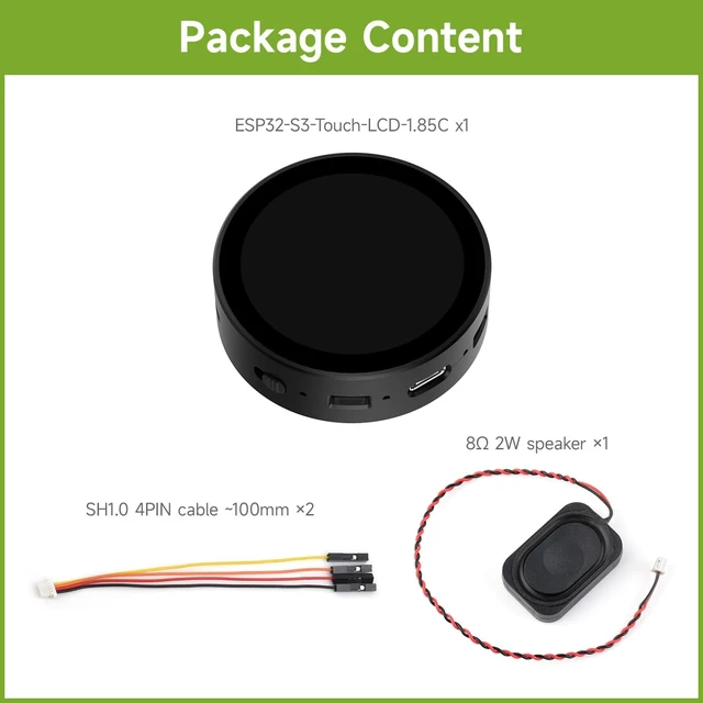 Alt view image 2 of 7 - Waveshare ESP32-S3 1.85inch Round LCD Development Board, 360×360, Supports Wi-Fi & Bluetooth BLE 5, AI Speech, Smart Speaker Box, ESP32 with Display