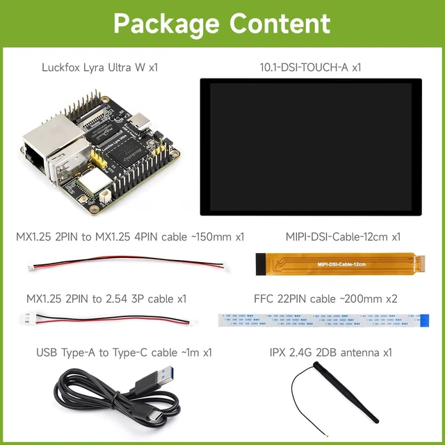 Alt view image 2 of 7 - Waveshare Luckfox Lyra Ultra RK3506B Linux Micro Dev Board, with 8GB eMMC, Triple-core ARM Cortex-A7 & ARM Cortex-M0 Processors, with Wireless, 10.1inch DSI LCD