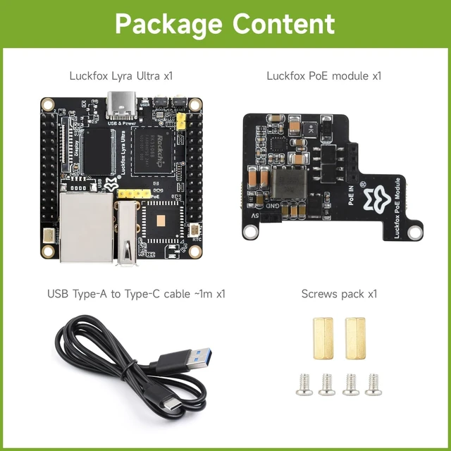Alt view image 2 of 7 - Waveshare Luckfox Lyra Ultra RK3506B Linux Micro Dev Board, with 8GB eMMC, Triple-core ARM Cortex-A7 & ARM Cortex-M0 Processors, with PoE Module