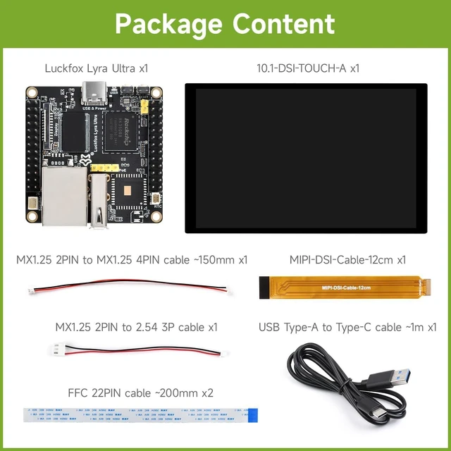 Alt view image 2 of 7 - waveshare Luckfox Lyra Ultra RK3506B Linux Micro Dev Board, with 8GB eMMC, Triple-core ARM Cortex-A7 & ARM Cortex-M0 Processors, with 10.1inch DSI LCD