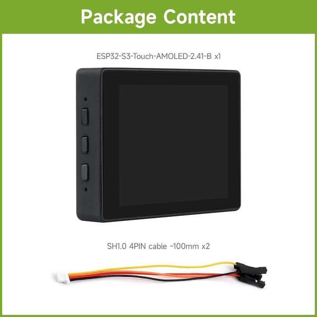 Alt view image 2 of 5 - Waveshare ESP32-S3 2.41inch AMOLED Touch Display Development Board, 600×450, 32-bit LX7 Dual-core Processor, Onboard Accelerometer and Gyroscope Sensor, ESP32 with Display, with Case