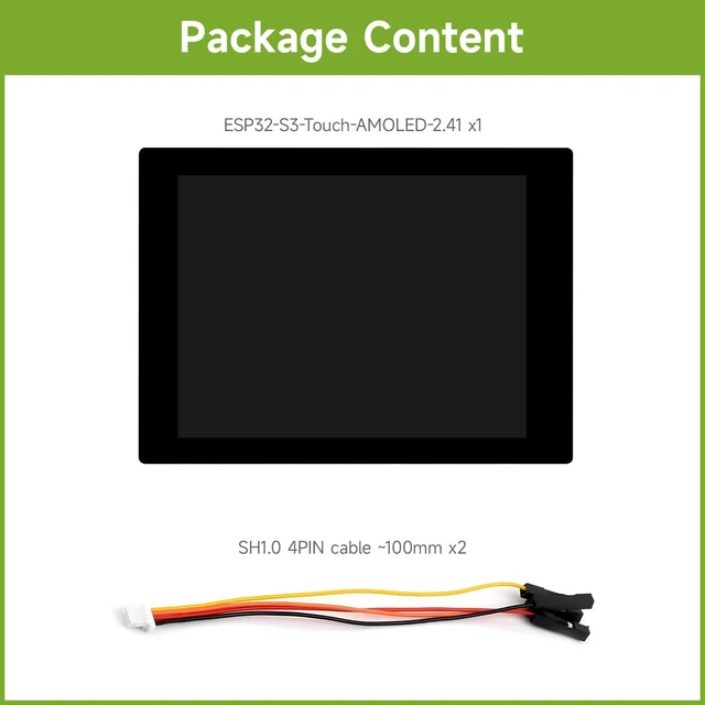 Alt view image 2 of 7 - Waveshare ESP32-S3 2.41inch AMOLED Touch Display Development Board, 600×450, 32-bit LX7 Dual-core Processor, Onboard Accelerometer and Gyroscope Sensor, ESP32 with Display, Without Case