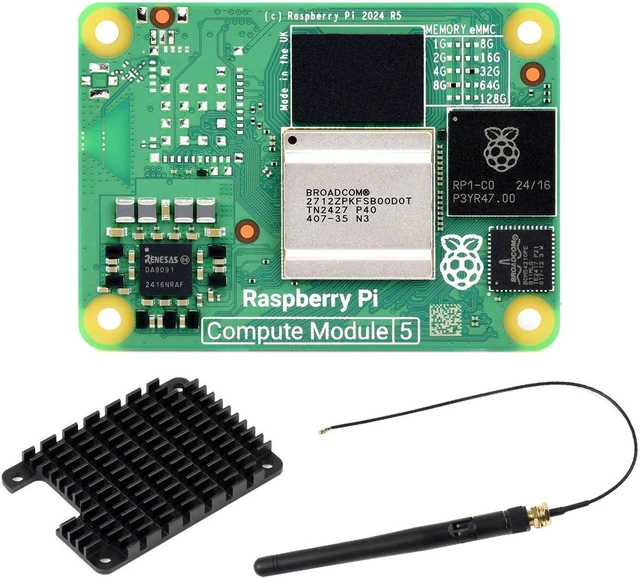 Alt view image 2 of 7 - CM5 Series, Comes with Ofiicial CM5008032, Antenna and Heatsink | Compatible with Raspberry Pi Compute Module 4, without Wireless