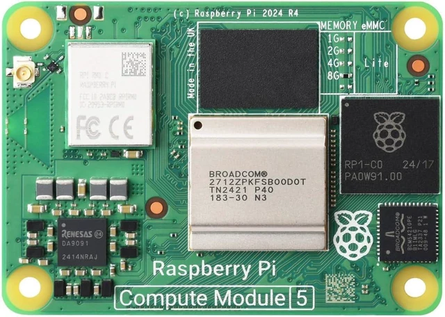 Main image of Waveshare CM5 Series, Comes with Ofiicial CM5108000, Antenna and Heatsink | Compatible with Raspberry Pi Compute Module 5, with Wireless / 8GB RAM / 0GB eMMC FLASH, High speed, large RAM, low power