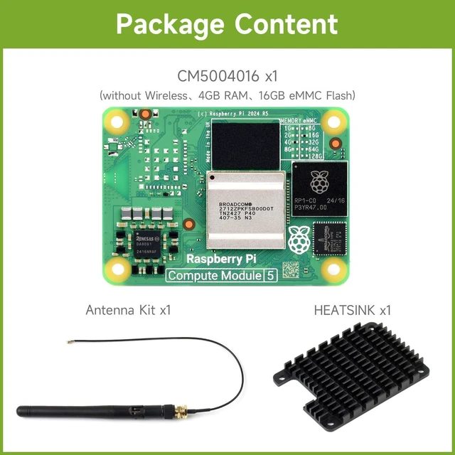 Alt view image 2 of 7 - CM5 Series, Comes with Ofiicial CM5004016, Antenna and Heatsink | Compatible with Raspberry Pi Compute Module 4