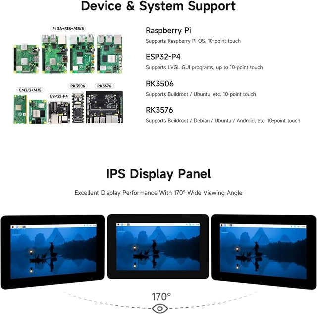 Alt view image 4 of 7 - waveshare 7inch DSI Capacitive Touch Display, Compatible with Raspberry Pi 5/4B/3B/CM3/3+/4, 720×1280, IPS Panel, Optical Bonding Toughened Glass Panel, 10-Point Touch, Anti-Fingerprint Process
