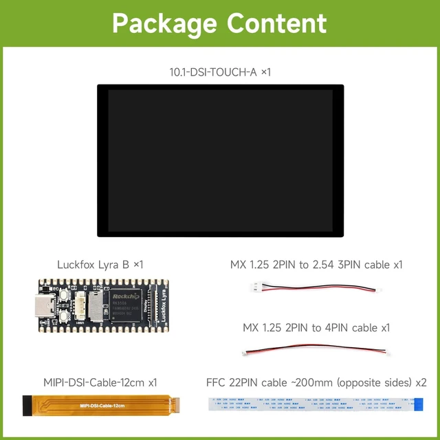 Alt view image 2 of 7 - Waveshare Luck-Fox Lyra B LCD Kit A(with Luck-Fox Lyra B & LCD Kit A), Luck-Fox Lyra RK3506G2 Linux Micro Development Board, Integrates Tripe-Core ARM Cortex-A7 and ARM Cortex-M0 Processors
