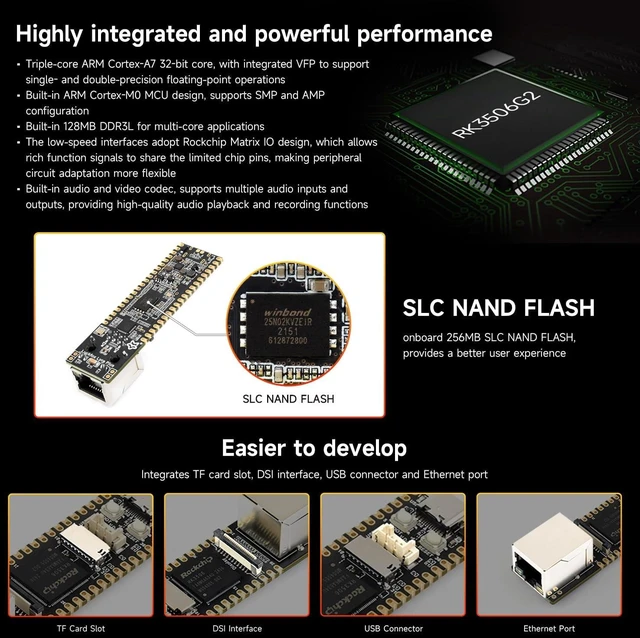 Alt view image 5 of 7 - Waveshare Luck-Fox Lyra Plus LCD Kit A, Luck-Fox Lyra Plus RK3506G2 Linux Micro Development Board, Integrates Tripe-Core ARM Cortex-A7 and ARM Cortex-M0 Processors, with Ethernet Port