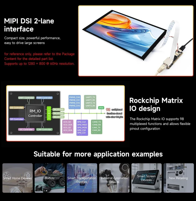 Alt view image 6 of 7 - Waveshare Luck-Fox Lyra Plus LCD Kit A, Luck-Fox Lyra Plus RK3506G2 Linux Micro Development Board, Integrates Tripe-Core ARM Cortex-A7 and ARM Cortex-M0 Processors, with Ethernet Port
