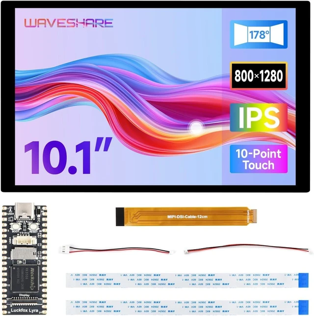 Main image of Waveshare Luck-Fox Lyra LCD Kit A(with Luck-Fox Lyra & LCD Kit A), Luck-Fox Lyra RK3506G2 Linux Micro Development Board, Integrates Tripe-Core ARM Cortex-A7 and ARM Cortex-M0 Processors