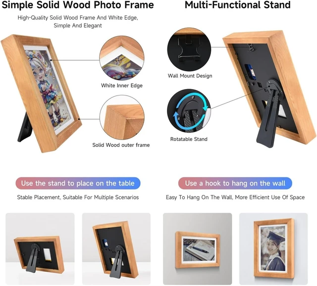 Alt view image 3 of 7 - Waveshare 7.3inch E6 Full Color E-Paper with Solid Wood Photo Frame, Ultra-Long Standby, 800 × 480 Resolution, Comes with BATT