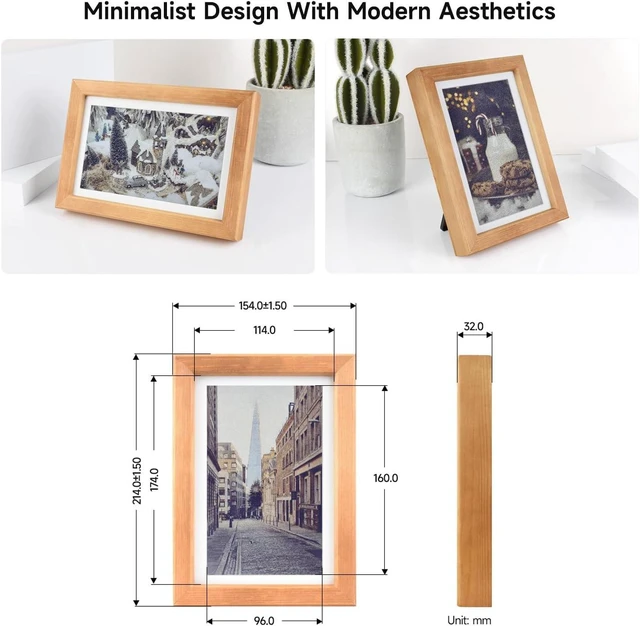Alt view image 7 of 7 - Waveshare 7.3inch E6 Full Color E-Paper with Solid Wood Photo Frame, Ultra-Long Standby, 800 × 480 Resolution, Comes with BATT
