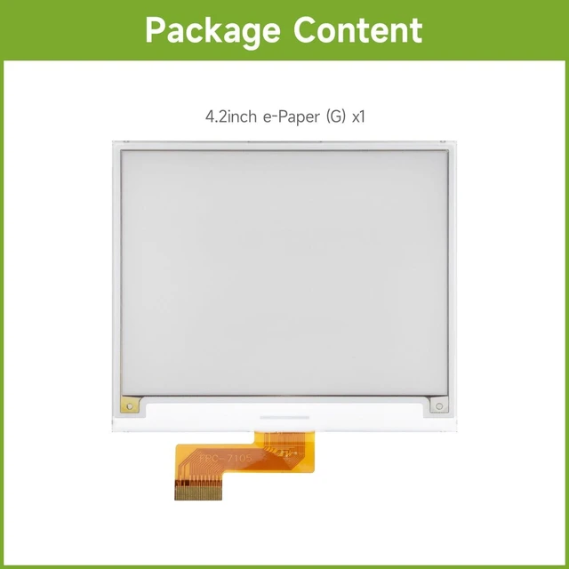 Alt view image 2 of 7 - Waveshare 4.2inch e-Paper, Raw E-Ink Display, 400x300, Red/Yellow/Black/White, Without Driver Board