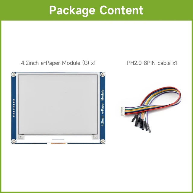 Alt view image 2 of 6 - Waveshare 4.2inch e-Paper, Compatible with Raspberry Pi 5/4B/3B Series Board, Support Jetson Nano/Jetson Orin Nano,400x300, Red/Yellow/Black/White, SPI Interface, with Driver Board
