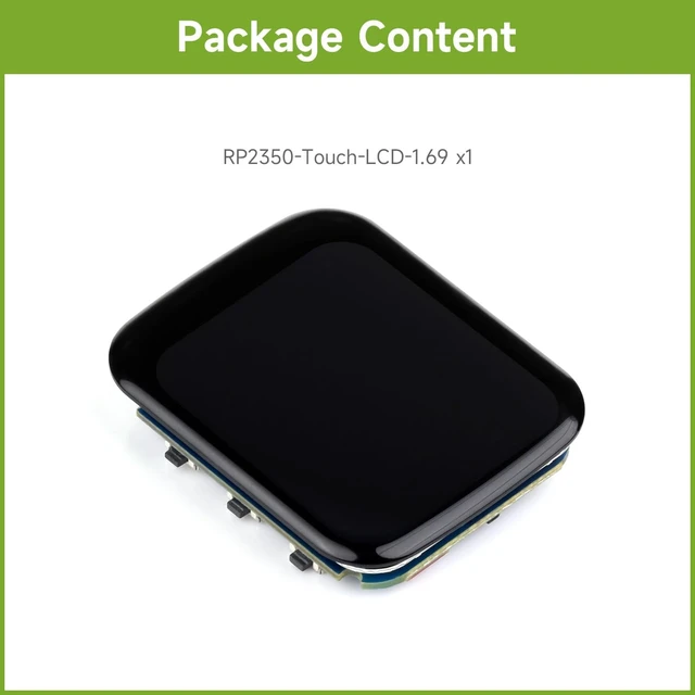 Alt view image 2 of 7 - Waveshare RP2350 Microcontroller Development Board, with 1.69inch Touch LCD, Rounded Corners, Dual-core & Dual-Architecture Design, 16MB Flash, Accelerometer and Gyroscope Sensor