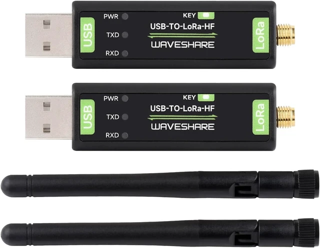 Main image of Waveshare 2PCS USB to LoRa Data Transfer Module, Based On SX1262, Suitable for Data Acquisition in Industry and Agriculture-TCXO Crystal oscillator-2PCS Version
