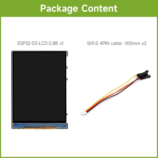 Alt view image 2 of 7 - Waveshare ESP32-S3 2.8inch Display Development Board, 480×640, IPS, 32-bit LX7 Dual-core Processor, Up to 240MHz Frequency, Supports Wi-Fi & BLT, ESP32 with Display, Without Touch Function