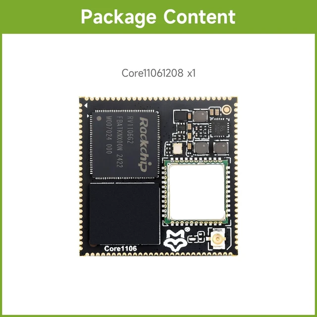 Alt view image 2 of 7 - Waveshare Luckfox Core1106 Core Board Based On Rockchip RV1106 Chip, 8GB eMMC, Integrates ARM Cortex-A7/RISC-V MCU/NPU/ISP Processors, 128MB Memory, with Wireless