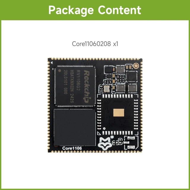 Alt view image 2 of 7 - Waveshare Luckfox Core1106 Core Board Based On Rockchip RV1106 Chip, 8GB eMMC, Integrates ARM Cortex-A7/RISC-V MCU/NPU/ISP Processors, 128MB Memory, Without Wireless