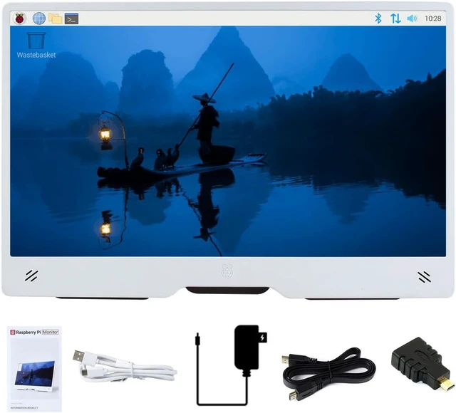 Main image of waveshare Pi Monitor Kit, Comes with an Official Raspberry Pi 15.6inch Monitor, 1920×1080 Resolution, Standard HDMI Port, IPS, VESA Mounting Support, Bundle with Accessories (6 Items)