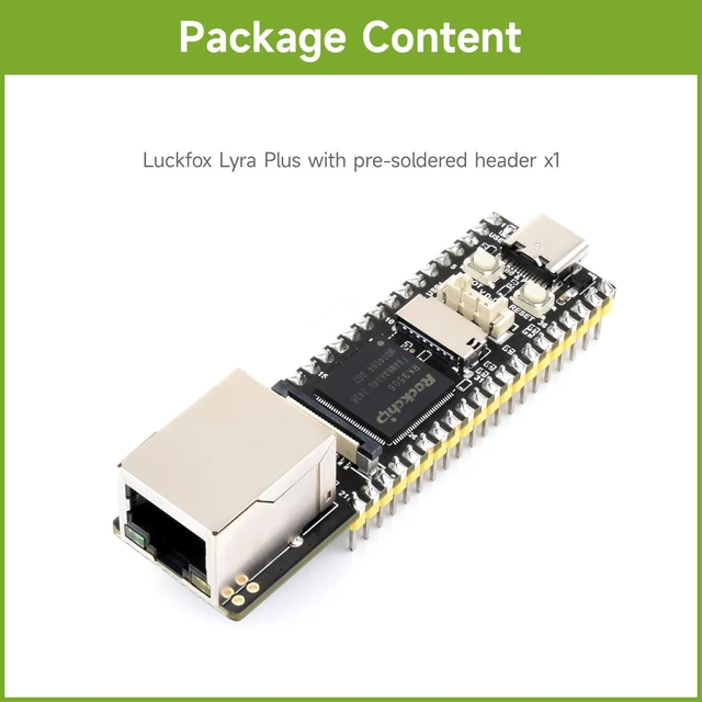 Alt view image 2 of 7 - Waveshare Luckfox Lyra Plus RK3506G2 Linux Micro Development Board, Integrates Tripe-core ARM Cortex-A7 and ARM Cortex-M0 Processors, with Ethernet Port, with Header