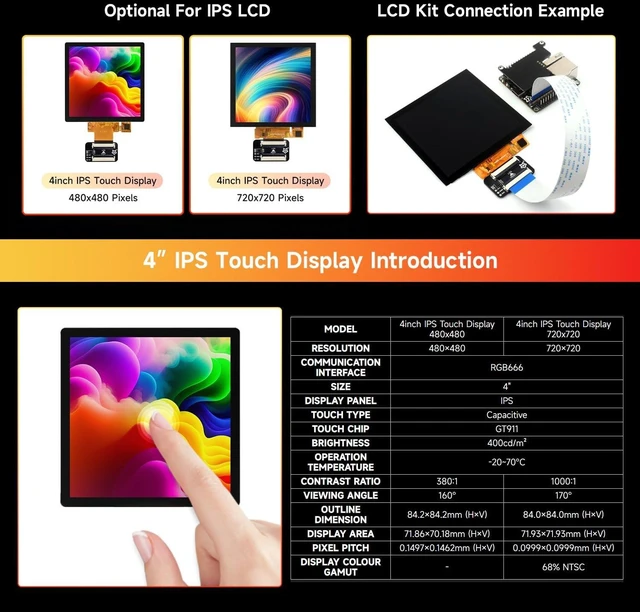 Alt view image 4 of 7 - Waveshare Luckfox Pico Ultra RV1106 Linux Micro Development Board, Integrates ARM Cortex-A7/RISC-V MCU/NPU/ISP Processors, Without Wireless and PoE Module, Comes with 4inch IPS Display 480x480 Pixels