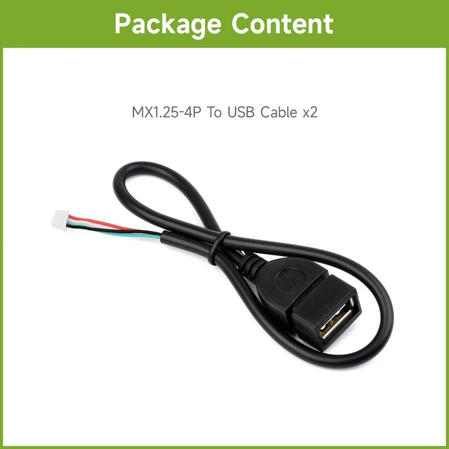 Alt view image 2 of 5 - waveshare 2pcs MX1.25 4Pin to USB Cable, USB Type-A Female Port, Approx. 30cm Total Length