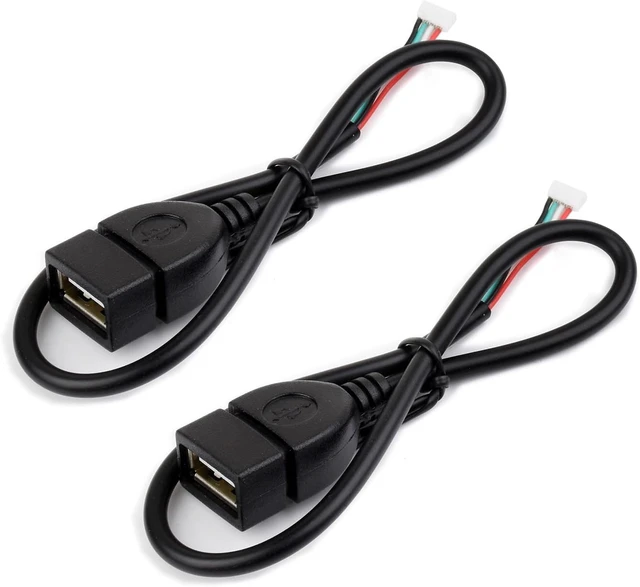Main image of waveshare 2pcs MX1.25 4Pin to USB Cable, USB Type-A Female Port, Approx. 30cm Total Length