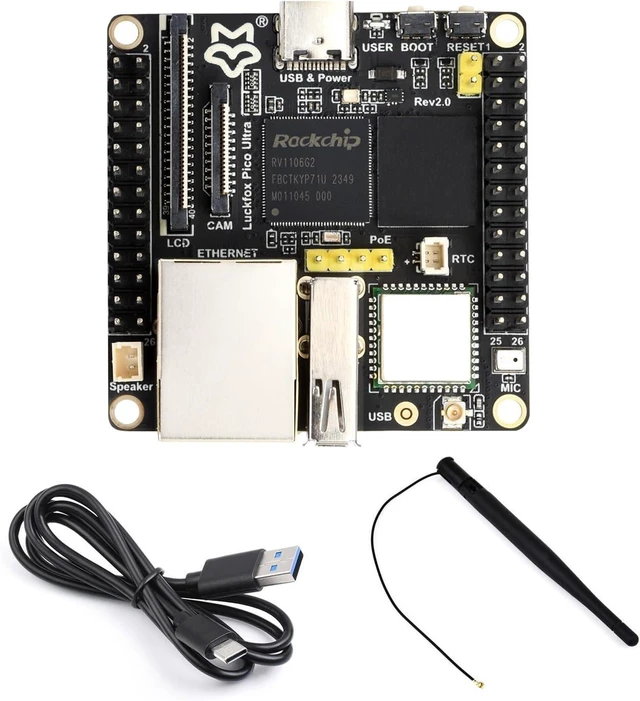 Main image of Waveshare Luckfox Pico Ultra RV1106 Linux Micro Development Board, Integrates ARM Cortex-A7/RISC-V MCU/NPU/ISP Processors, with Wireless, Board Only