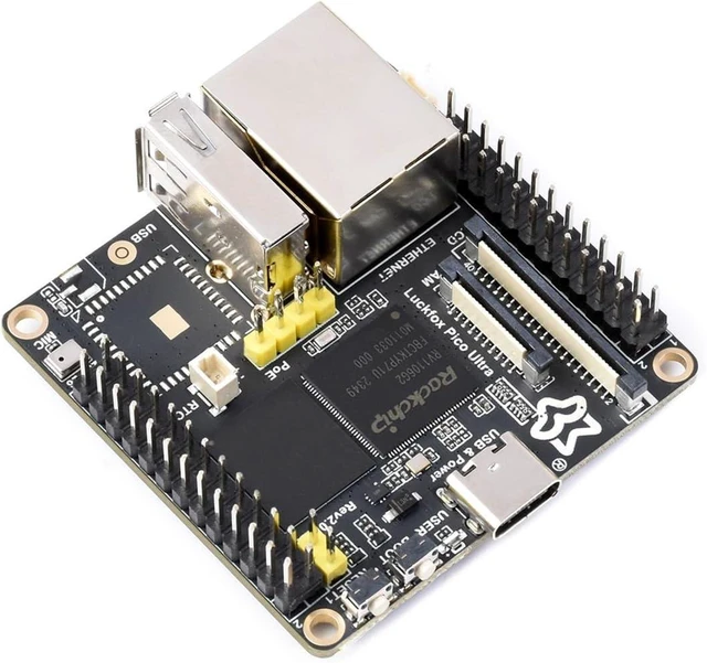 Main image of Waveshare Luckfox Pico Ultra RV1106 Linux Micro Development Board, Integrates ARM Cortex-A7/RISC-V MCU/NPU/ISP Processors, Without Wireless, Includes PoE Module
