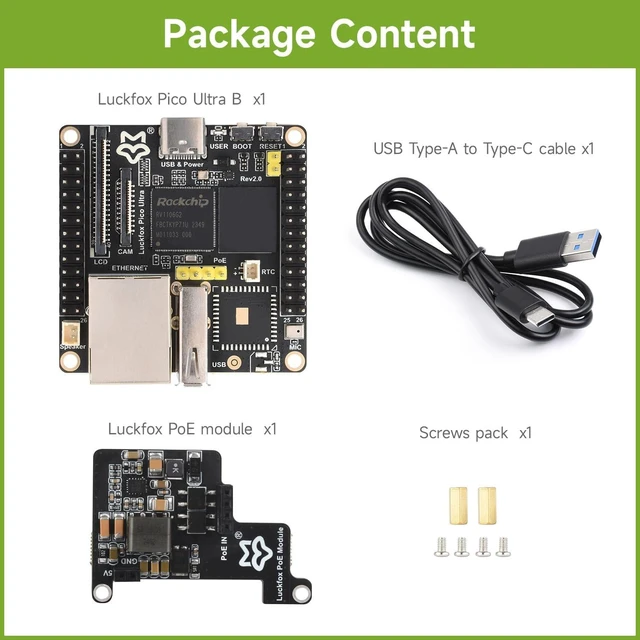 Alt view image 2 of 7 - Waveshare Luckfox Pico Ultra RV1106 Linux Micro Development Board, Integrates ARM Cortex-A7/RISC-V MCU/NPU/ISP Processors, Without Wireless, Includes PoE Module