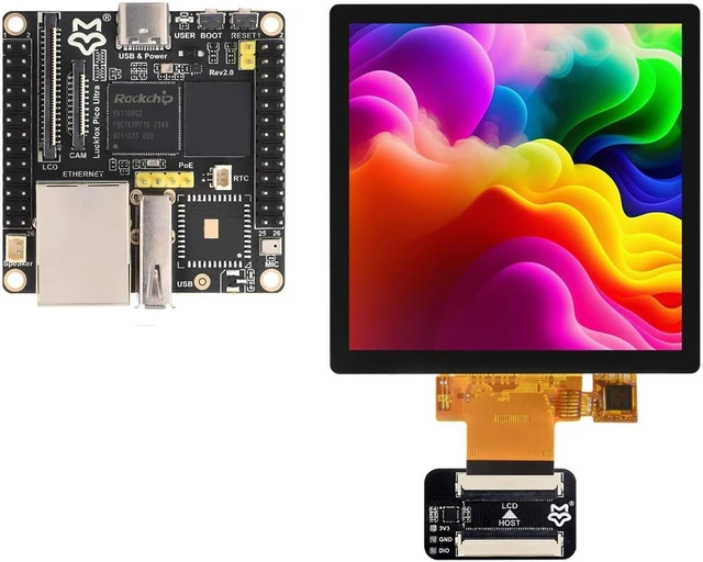 Main image of Waveshare Luckfox Pico Ultra RV1106 Linux Micro Development Board, Integrates ARM Cortex-A7/RISC-V MCU/NPU/ISP Processors, Without Wireless, Includes a 480X480 4inch Touch Display