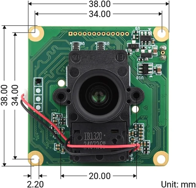 Alt view image 7 of 7 - Waveshare IMX462 2MP IR-Cut Camera, Compatible with Raspberry Pi 5/4B/3B/Zero/Zero W/Zero 2W, and Jetson Series, Starlight Camera Sensor, Onboard ISP, Fixed-Focus, 100.0° FOV