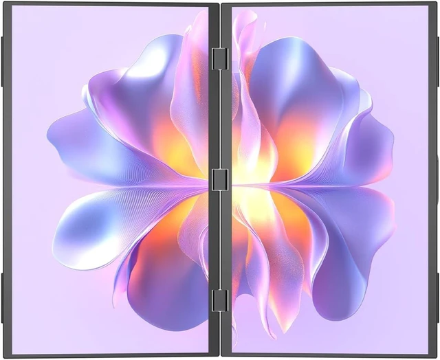 Main image of waveshare 14inch Dual-Screen Portable Monitor, Supports Windows/MacOS, Dual-1080p High Definition Foldable Screen, 100% SRGB, 178° Wide Viewing Angle, Built-in Gravity Sensor, Hi-Fi Speaker