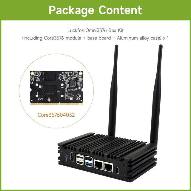 Alt view image 2 of 7 - waveshare Luckfox Core3576 Edge Computing Development Board, Rockchip RK3576 Octa-Core 2.2GHz Processor, Features A Big.Little Architecture, 4GB RAM, 32GB eMMC Flash, Case Included