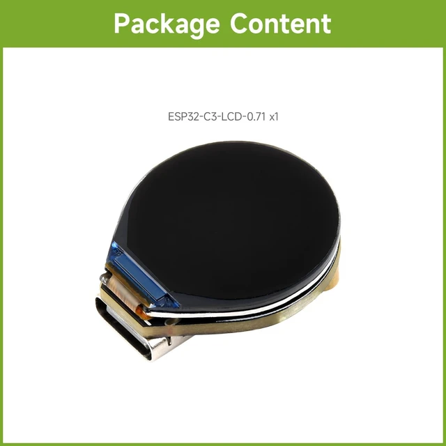 Alt view image 2 of 6 - Waveshare ESP32-C3 0.71inch Round Display Development Board, 160×160 Resolution, Based on ESP32-C3 Single-core Processor, SPI Interface Display