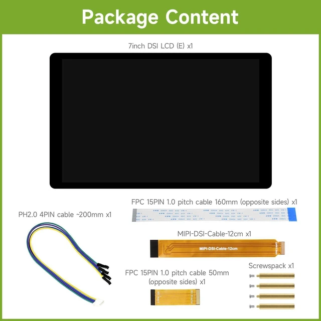 Alt view image 2 of 7 - waveshare 7inch DSI Capacitive Touch Display 2, Compatible with Raspberry Pi 5/4B/3B/CM3/3+/4, 1280 × 800 Resolution, IPS, Optical Bonding Toughened Glass Panel, DSI Interface, 10-Point Touch