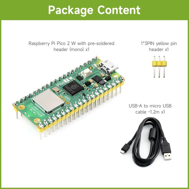 Alt view image 2 of 7 - Waveshare Raspberry-Pi-Pico-2-W-M, Compatible with Raspberry Pi Pico 2 Microcontroller Board, Based On Official RP2350 Chip, Dual-Core & Dual-Architecture Design, 3 Items