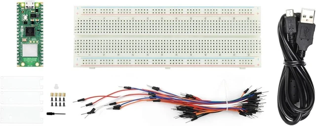 Main image of Waveshare Starter Kit, Compatible with Raspberry Pi Pico 2 W Microcontroller Board, Based On Official RP2350 Chip, Dual-Core & Dual-Architecture Design, 4 Items