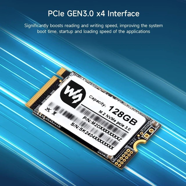 Alt view image 4 of 6 - Waveshare 256GB Solid State Drive, SK M2 NVME 2242, 3D TLC Flash Memory, High-Speed Reading/Writing, More Reliable & Durable-256GB