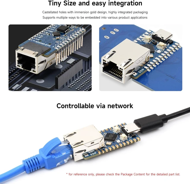 Alt view image 4 of 7 - Waveshare RP2350-ETH Mini Development Board, RP2350 Ethernet Port Module, Raspberry Pi Microcontroller Development Board, Based on Official P2350 Dual-core & Dual-Architecture Microcontroller