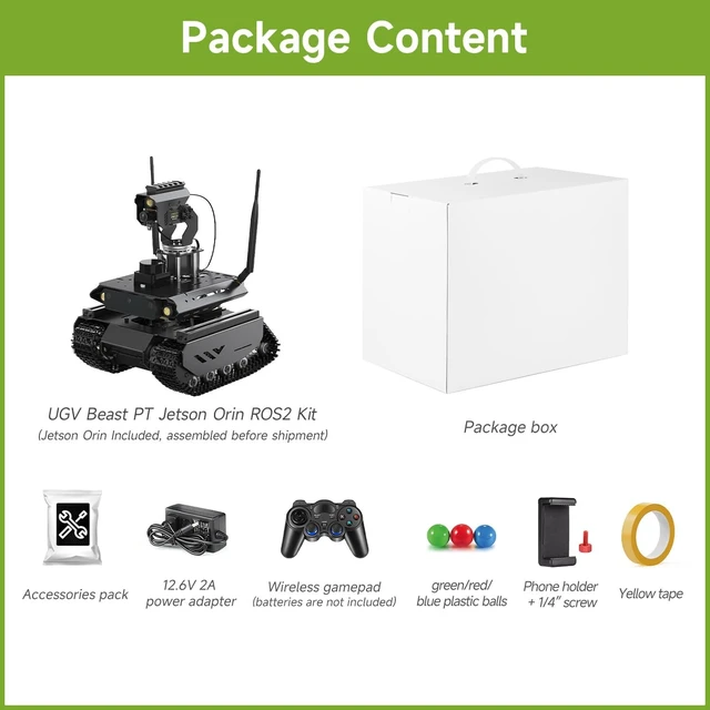 Alt view image 2 of 7 - Waveshare UGV Beast ROS 2 Open-Source Off-Road Tracked AI Robot, Compatible with Jetson Orin Nano/NX, with 360° Flexible Omnidirectional Pan-Tilt, Includes Jetson Orin Nano 4GB Kit