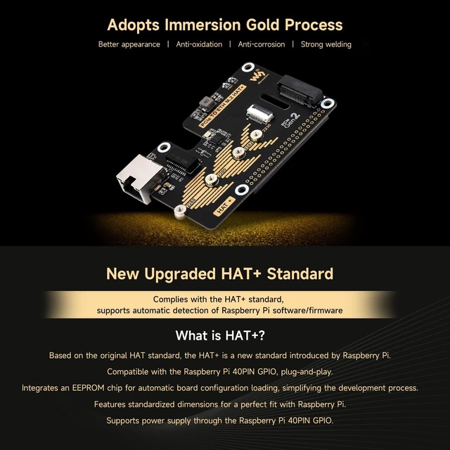 Alt view image 5 of 7 - Waveshare PCIe to ETH and M.2 Adapter, Compatible with Raspberry Pi 5, Compatible with 2280/2260 / 2242/2230 Size NVMe Protocol M.2 SSD, 5Gbps Data Rate, High-Speed Reading/Writing