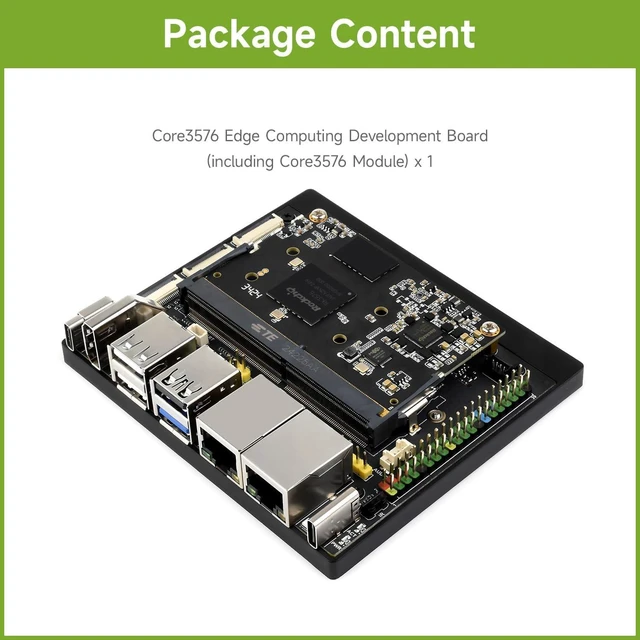 Alt view image 2 of 7 - Waceshare Luckfox Core3576 Edge Computing Development Board, Rockchip RK3576 Octa-Core 2.2GHz Processor, Features A Big.Little Architecture, 6 Tops Computing Power NPU 8GB RAM, 64GB eMMC Flash