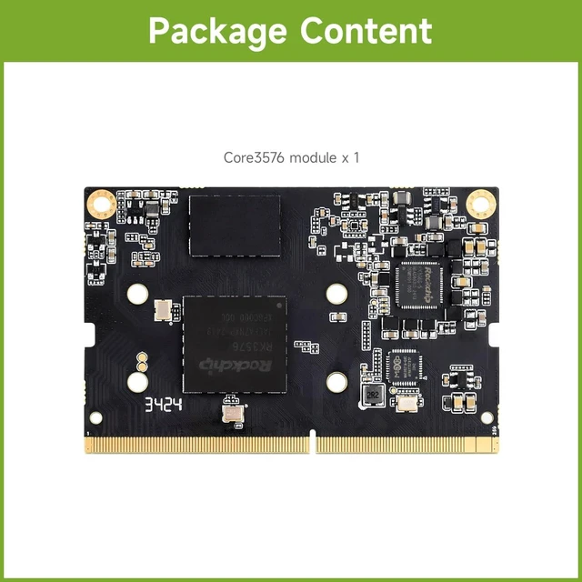 Alt view image 2 of 7 - Waveshare Luckfox Core3576 Module, Rockchip RK3576 Octa-Core 2.2GHz Processor, Features A Big.Little Architecture, 6 Tops Computing Power NPU, 4GB RAM, 32GB eMMC Flash