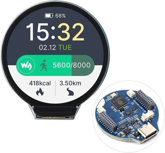Main image of Waveshare RP2350 MCU Board, with 1.28inch Round LCD, Dual-core & Dual-Architecture Design, 240×240 Pixels, 65K Color, IPS Panel