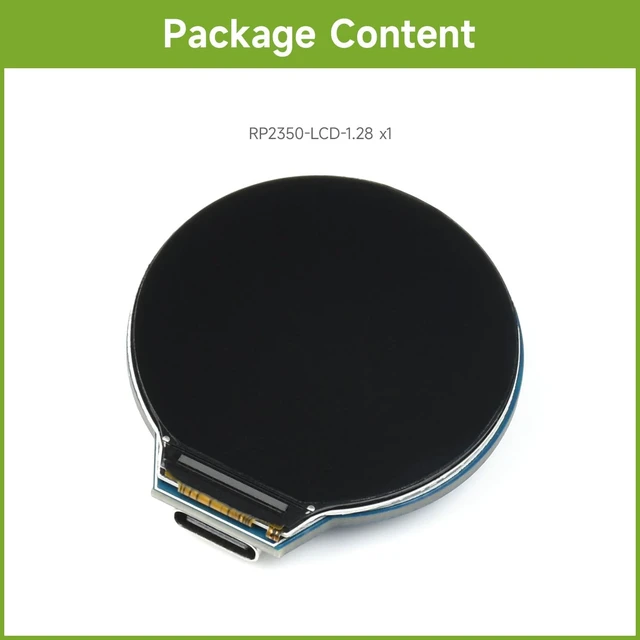 Alt view image 2 of 7 - Waveshare RP2350 MCU Board, with 1.28inch Round LCD, Dual-core & Dual-Architecture Design, 240×240 Pixels, 65K Color, IPS Panel