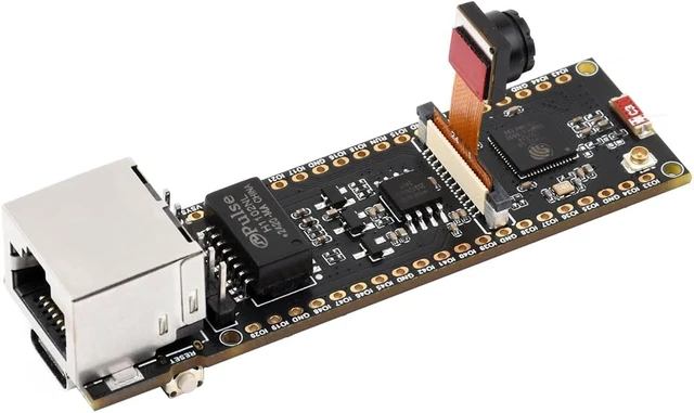 Main image of Waveshare ESP32-S3 ETH Development Board, 10/100Mbps RJ45 Ethernet Port, Wi-Fi & BT Support, 240MHz Dual Core Processor, Onboard Type-C Port and TF Card Slot, OV2640 Camera